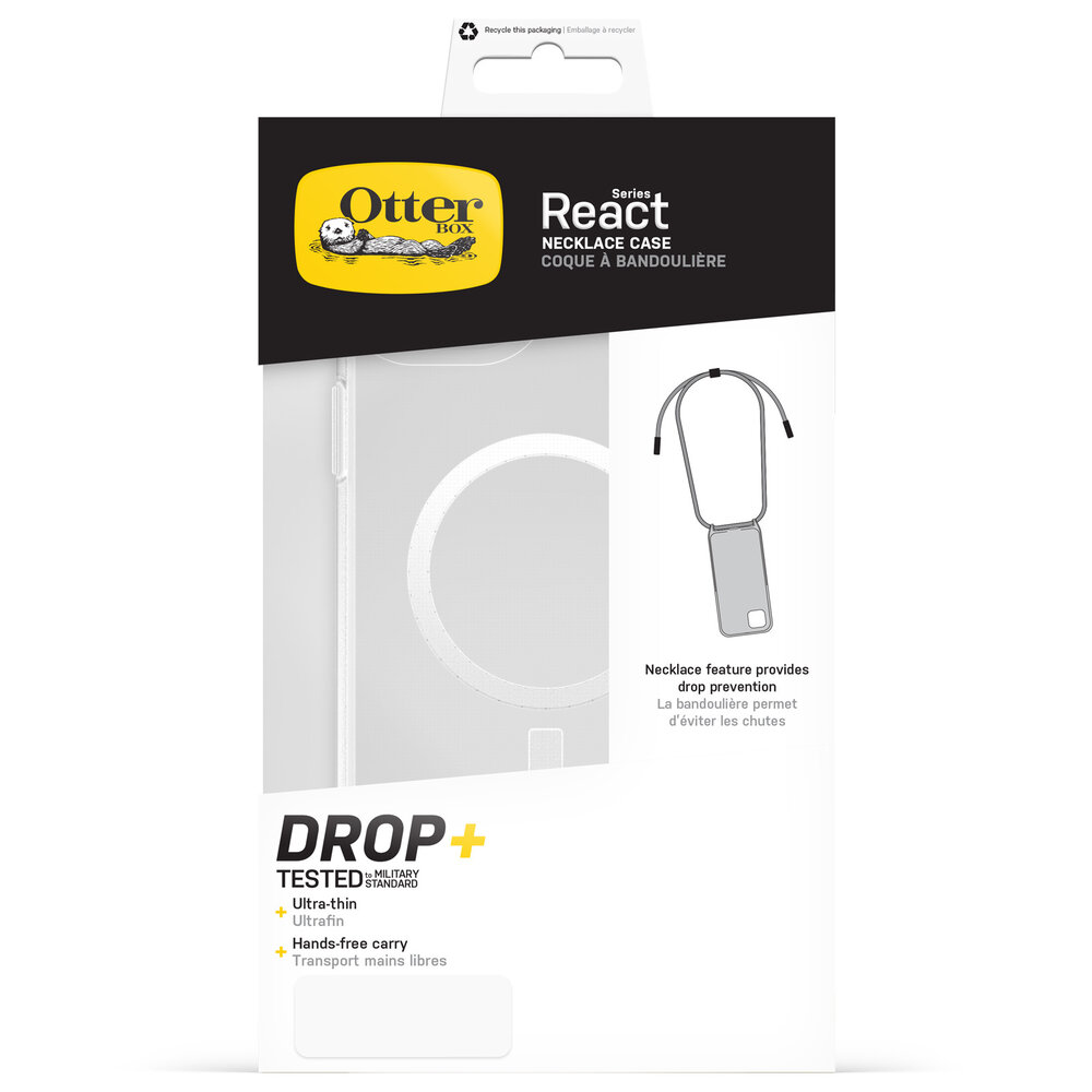Otterbox OtterBox iPhone 15 plus React MagSafe Hülle mit Kord (Transparent)