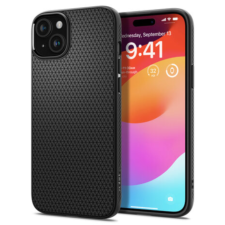 Spigen Spigen iPhone 15 Plus Liquid Air Hülle (Mat Schwarz)