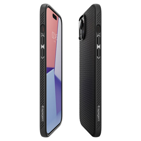 Spigen Spigen iPhone 15 Plus Liquid Air Hülle (Mat Schwarz)