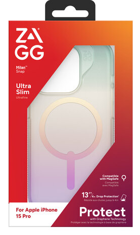 Zagg Gear4 iPhone 15 Pro Milan MagSafe Hülle (Regenbogen) Zagg Gear4 iPhone 15 Pro Milan MagSafe Hülle (Regenbogen)