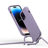 Coverzs Coverzs iPhone 15 Pro Silikon Hülle mit Kord (Lila) Coverzs Coverzs iPhone 15 Pro Silikon Hülle mit Kord (Lila)