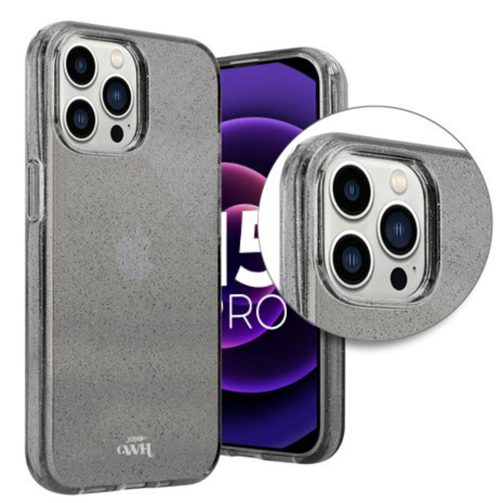 xoxo Wildhearts xoxo Wildhearts iPhone 15 Pro TPU Glitzer Hülle (Schwarz)