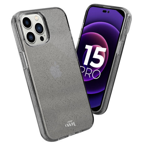 xoxo Wildhearts xoxo Wildhearts iPhone 15 Pro TPU Glitzer Hülle (Schwarz)