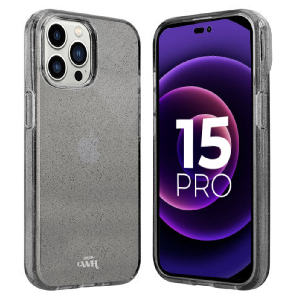 xoxo Wildhearts xoxo Wildhearts iPhone 15 Pro TPU Glitzer Hülle (Schwarz)