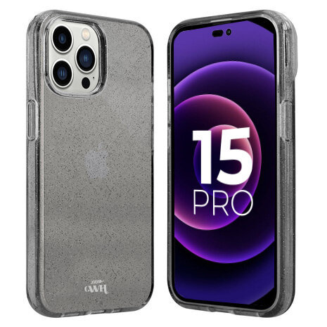 xoxo Wildhearts xoxo Wildhearts iPhone 15 Pro TPU Glitzer Hülle (Schwarz)