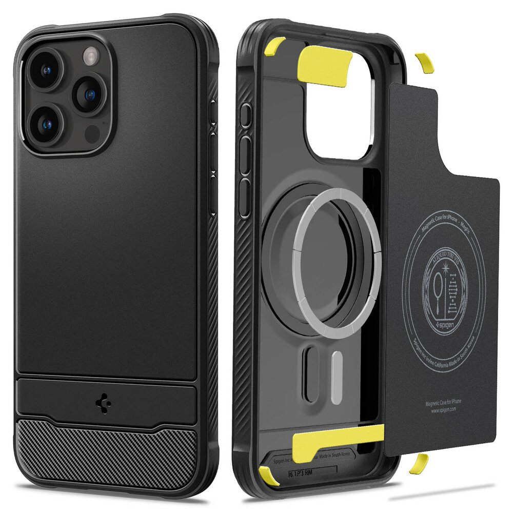 Spigen Spigen iPhone 15 Pro Rugged Armor MagSafe Hülle (Mat Schwarz) Spigen Spigen iPhone 15 Pro Rugged Armor MagSafe Hülle (Mat Schwarz)