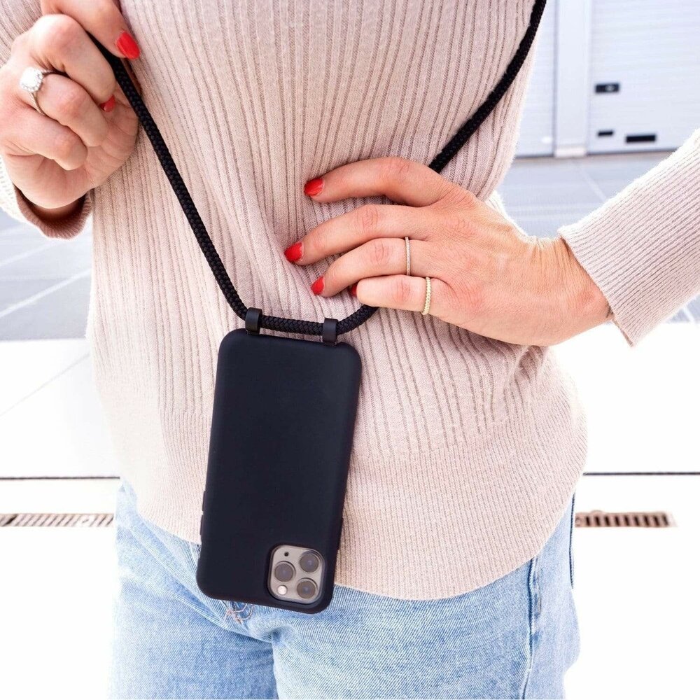 xoxo Wildhearts xoxo Wildhearts iPhone 15 Pro Silikon Hülle mit Kord (Schwarz)