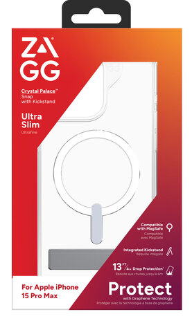 Zagg Gear4 iPhone 15 Pro Max Crystal Palace Snapks MagSafe Hülle (Transparent)