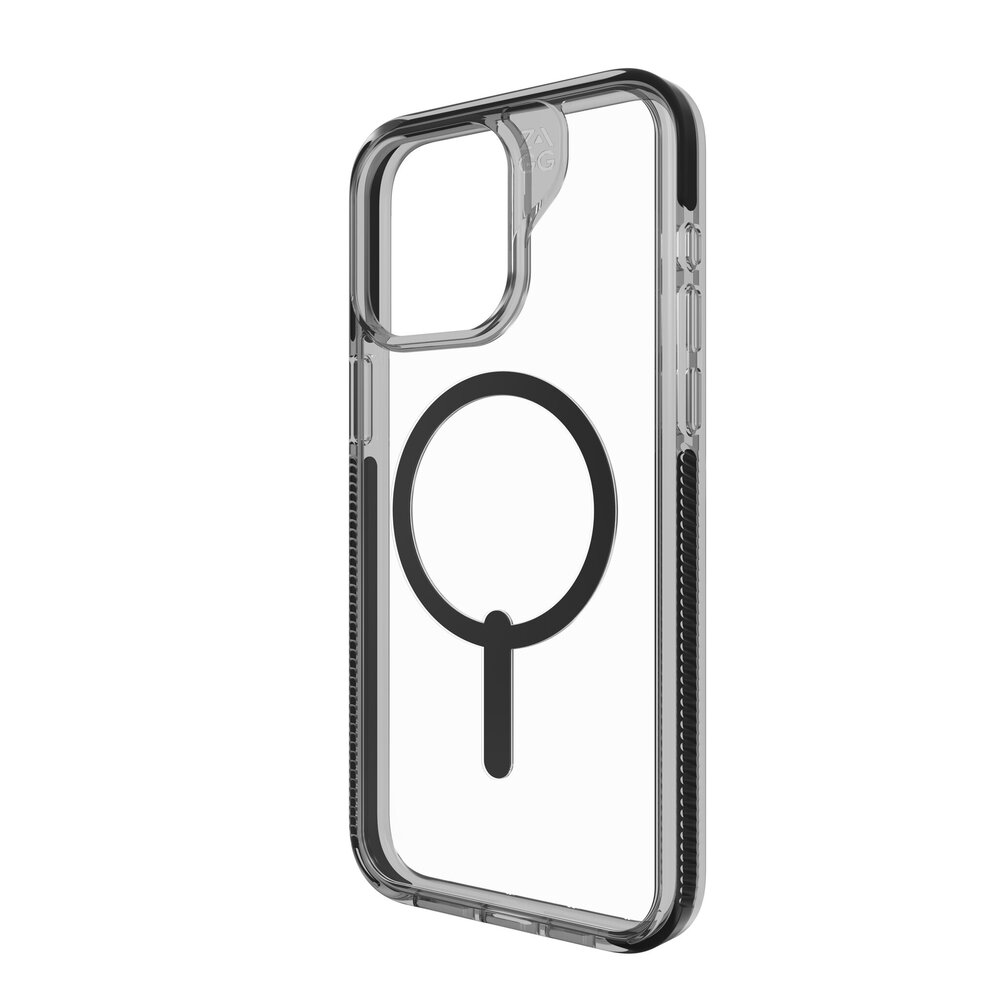 Zagg Gear4 iPhone 15 Pro Max Santa Cruz MagSafe Hülle (Transparent/Schwarz)