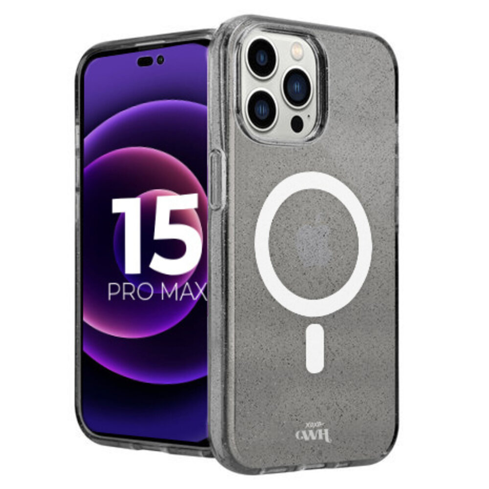 xoxo Wildhearts xoxo Wildhearts iPhone 15 Pro Max TPU MagSafe Glitzer Hülle (Schwarz)