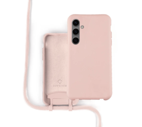 Coverzs Samsung Galaxy S24 Silikon Hülle mit Kord (Rosa)