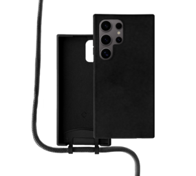 Coverzs Samsung Galaxy S24 Ultra Silikon Hülle mit Kord (Schwarz) Coverzs Samsung Galaxy S24 Ultra Silikon Hülle mit Kord (Schwarz)