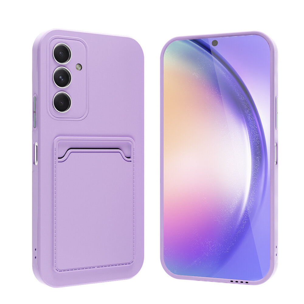ShieldCase® ShieldCase Samsung Galaxy A14 4G/5G Silikonhülle mit Kartenfach (Lila)