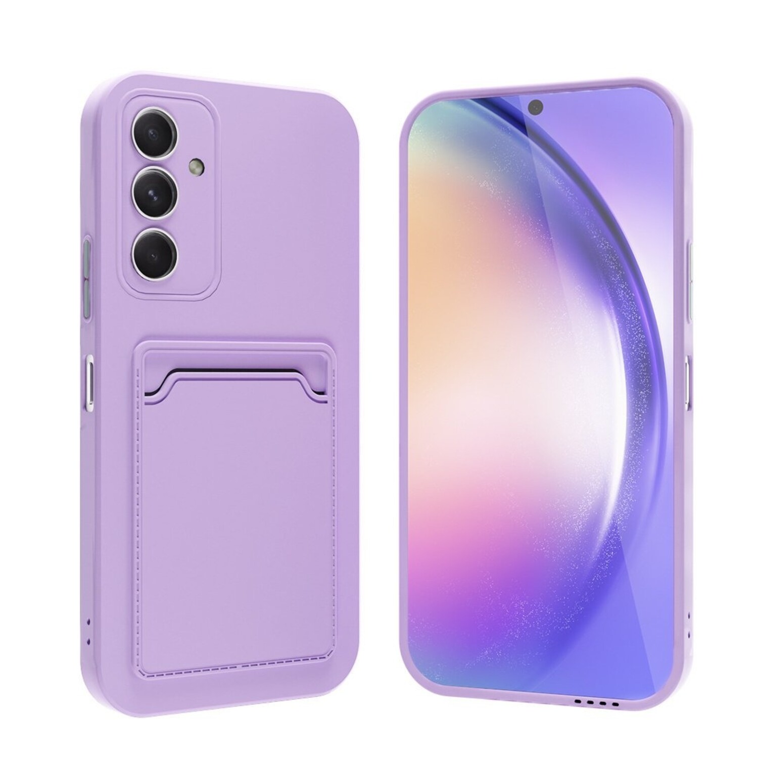 Samsung Galaxy A16 Silikonhlle mit Kartenfach (Lila) - Huellen-shop.de