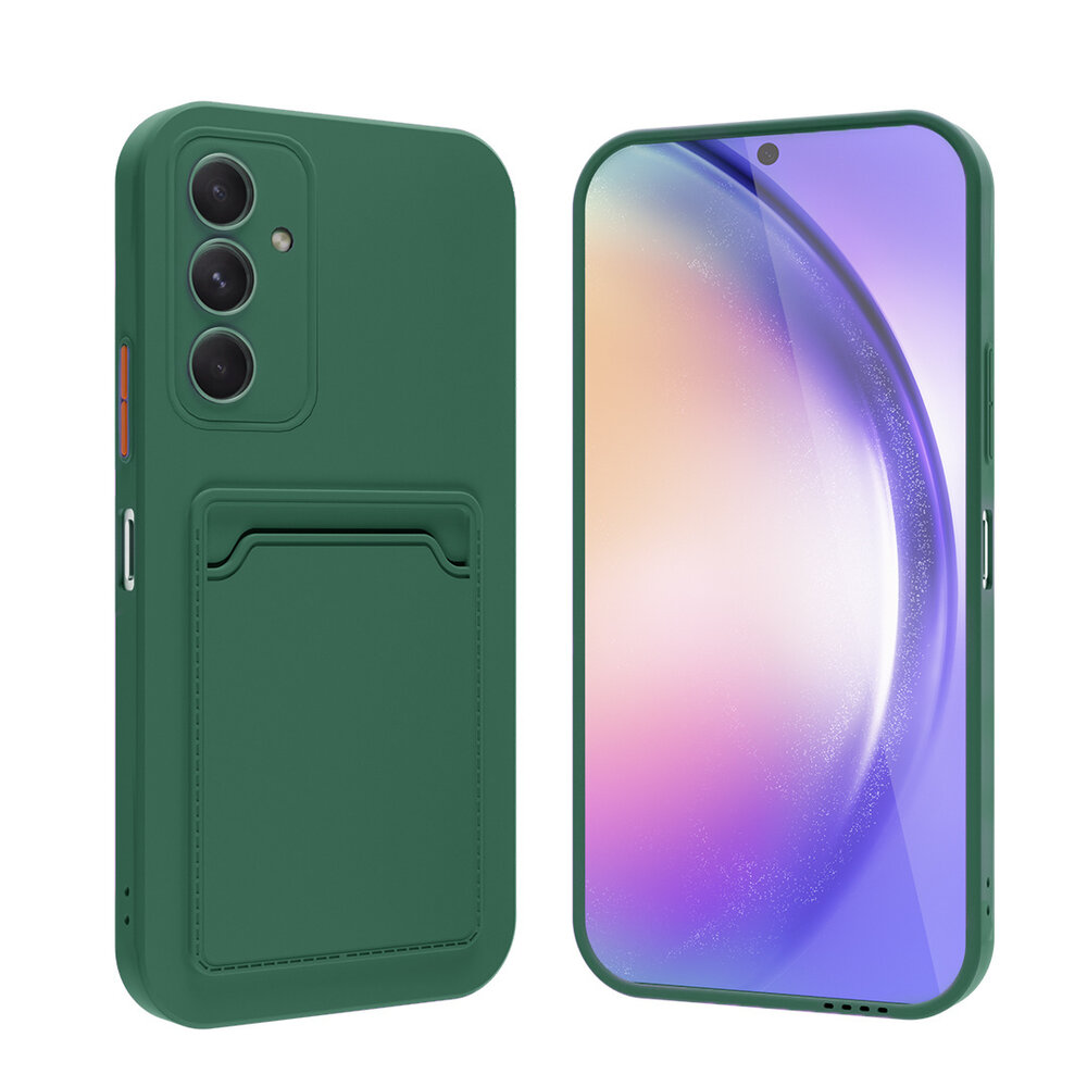 ShieldCase® ShieldCase Samsung Galaxy A34 5G Silikonhülle mit Kartenfach (Dunkelgrün)