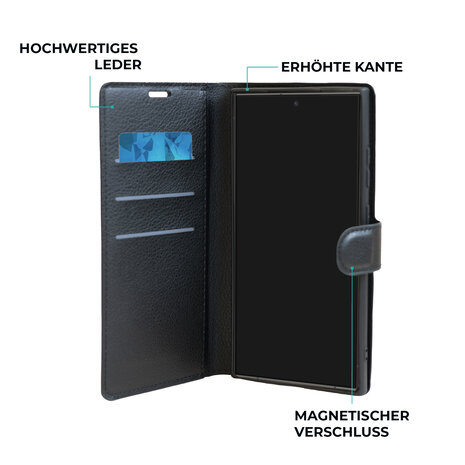 ShieldCase® ShieldCase Samsung Galaxy S24 Ultra Buchhülle (schwarz)