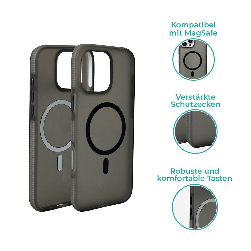 Coverzs Coverzs iPhone 16 Pro glatte Silikonhülle MagSafe (Schwarz) Coverzs Coverzs iPhone 16 Pro glatte Silikonhülle MagSafe (Schwarz)