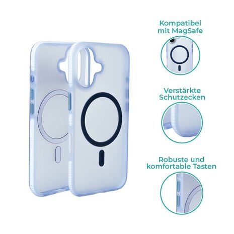 Coverzs Coverzs iPhone 16 Plus glatte Silikonhülle MagSafe (Hellblau) Coverzs Coverzs iPhone 16 Plus glatte Silikonhülle MagSafe (Hellblau)