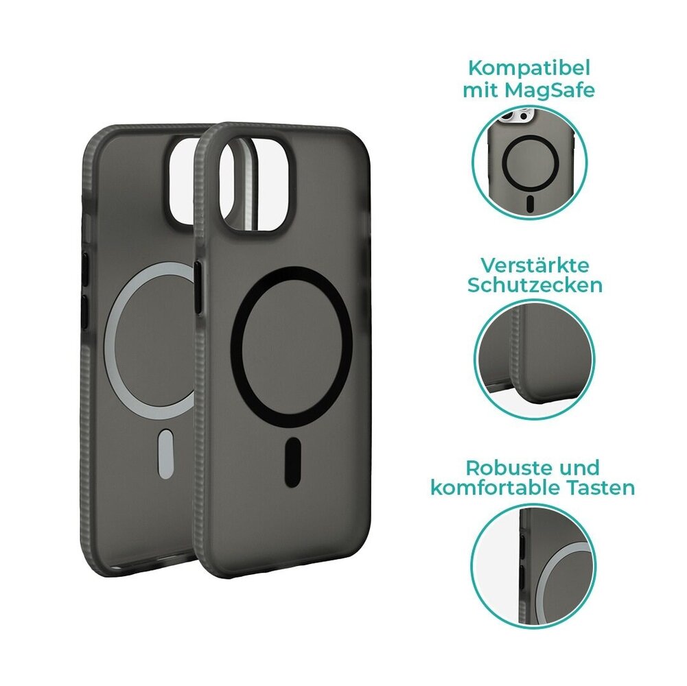 Coverzs Coverzs iPhone 15 Pro glatte Silikonhülle MagSafe (Schwarz) Coverzs Coverzs iPhone 15 Pro glatte Silikonhülle MagSafe (Schwarz)