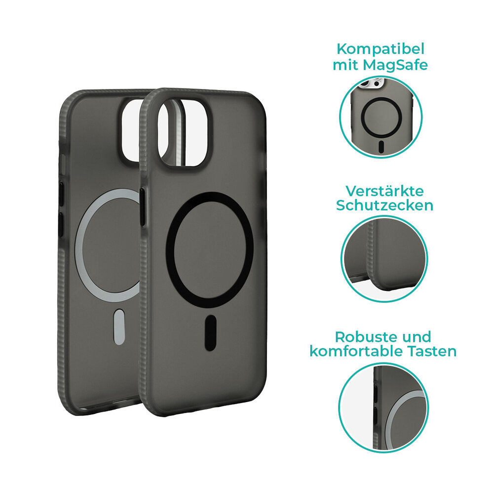 Coverzs Coverzs iPhone 14 Pro glatte Silikonhülle MagSafe (Schwarz) Coverzs Coverzs iPhone 14 Pro glatte Silikonhülle MagSafe (Schwarz)