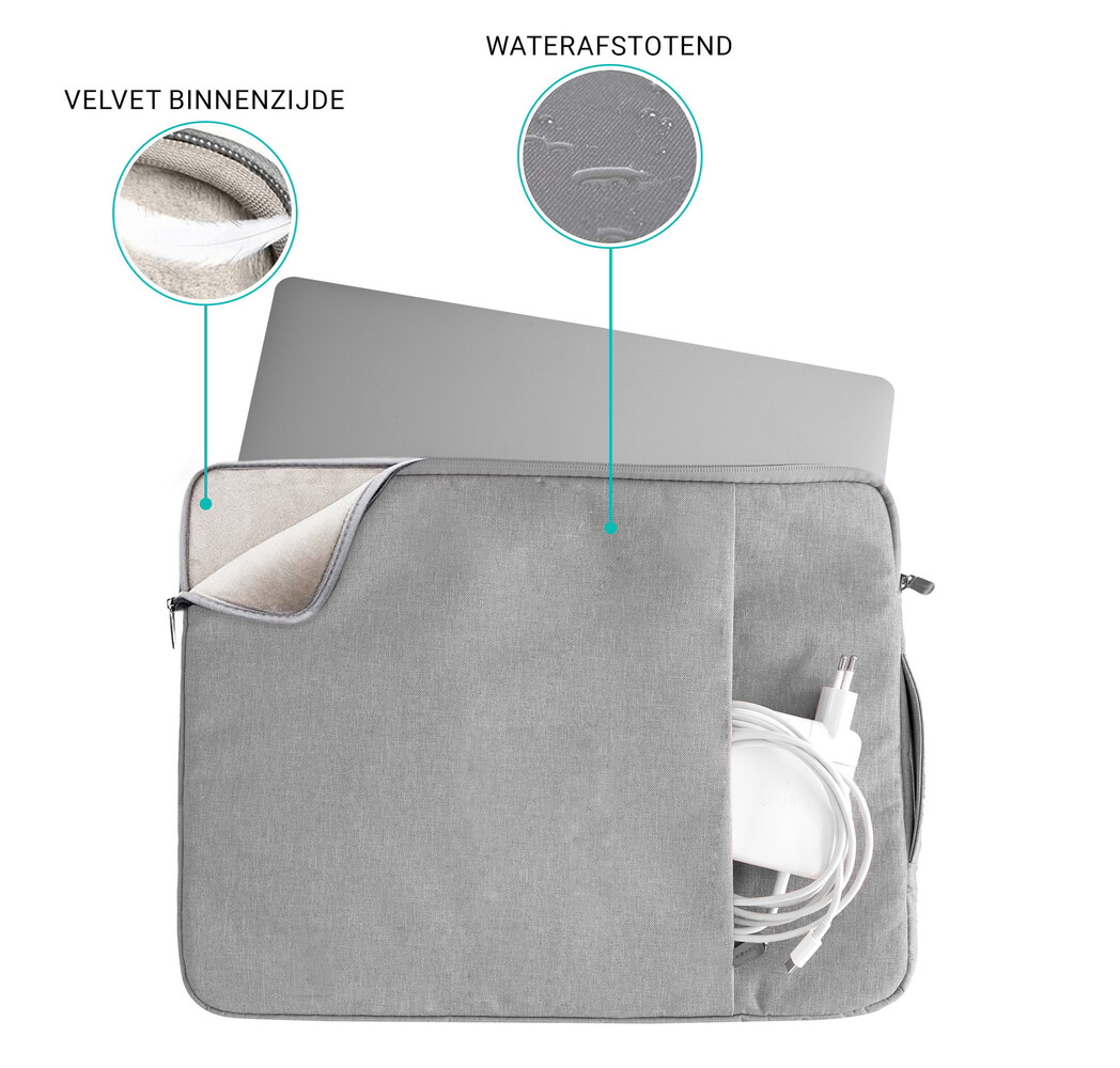 Coverzs Luxus Laptoptasche 16 Zoll (Grau) Coverzs Luxus Laptoptasche 16 Zoll (Grau)