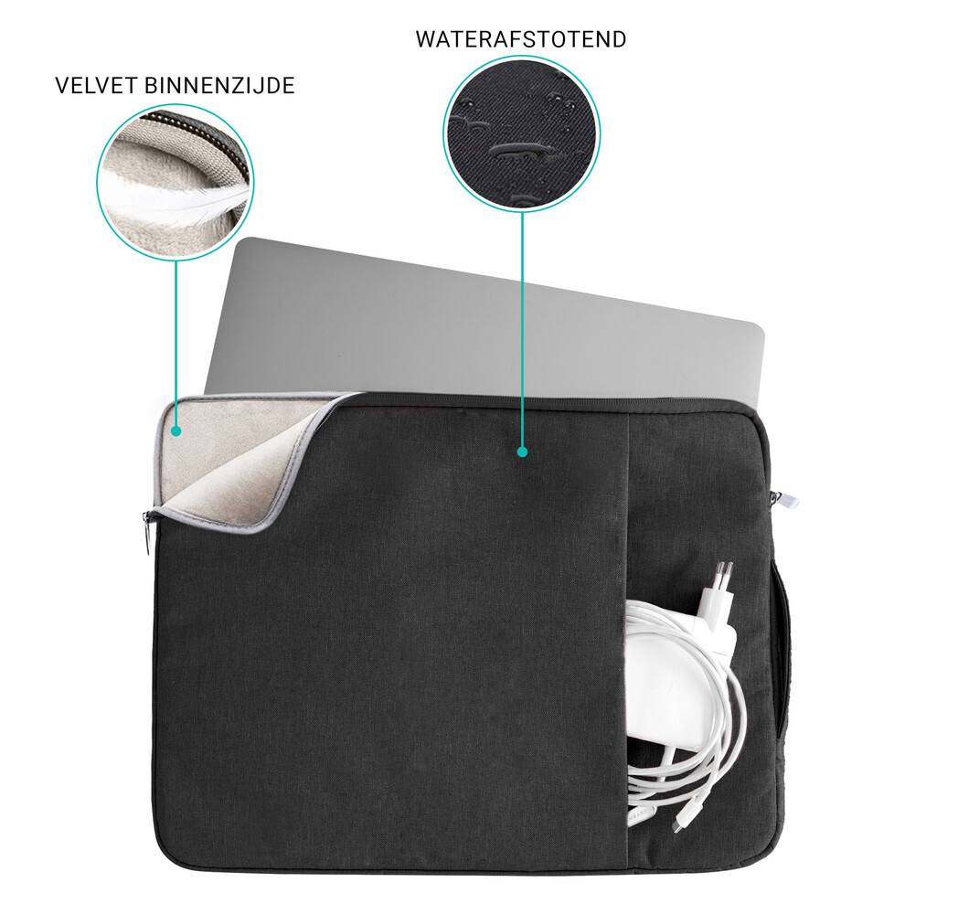 Coverzs Luxus Laptoptasche 16 Zoll (Schwarz) Coverzs Luxus Laptoptasche 16 Zoll (Schwarz)