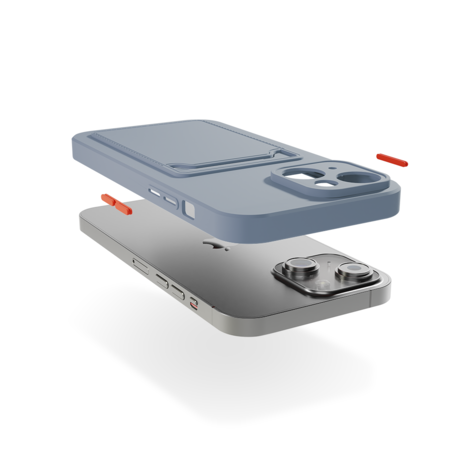 ShieldCase® ShieldCase iPhone 13 Rückseitehülle mit Kartenhalter (Lavendelgrau)