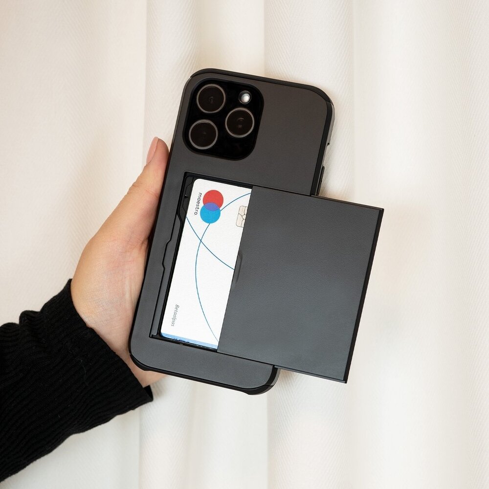 ShieldCase® ShieldCase iPhone 15 Pro Kartenfach Hülle mit Slider (Schwarz) ShieldCase® ShieldCase iPhone 15 Pro Kartenfach Hülle mit Slider (Schwarz)