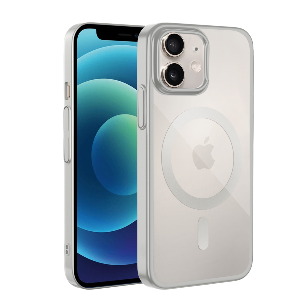 Coverzs Coverzs iPhone 12 klare MagSafe Hardcase (Silber) Coverzs Coverzs iPhone 12 klare MagSafe Hardcase (Silber)