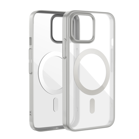 Coverzs Coverzs iPhone 12 klare MagSafe Hardcase (Silber) Coverzs Coverzs iPhone 12 klare MagSafe Hardcase (Silber)