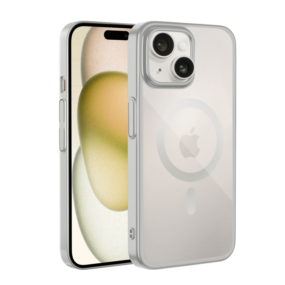 Coverzs Coverzs iPhone 13 klare MagSafe Hardcase (Silber) Coverzs Coverzs iPhone 13 klare MagSafe Hardcase (Silber)