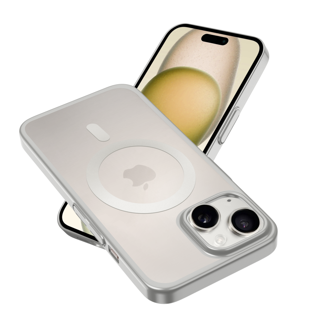 Coverzs Coverzs iPhone 13 klare MagSafe Hardcase (Silber) Coverzs Coverzs iPhone 13 klare MagSafe Hardcase (Silber)