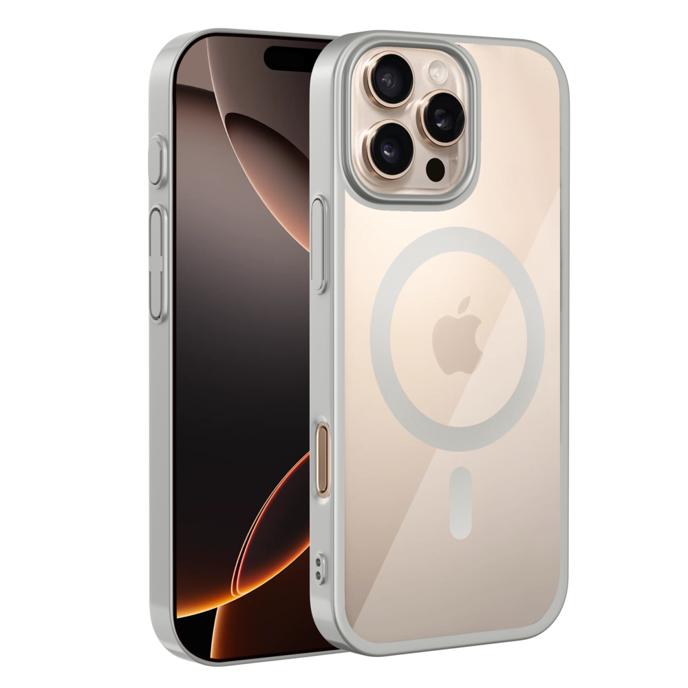 Coverzs Coverzs iPhone 13 Pro klare MagSafe Hardcase (Silber) Coverzs Coverzs iPhone 13 Pro klare MagSafe Hardcase (Silber)