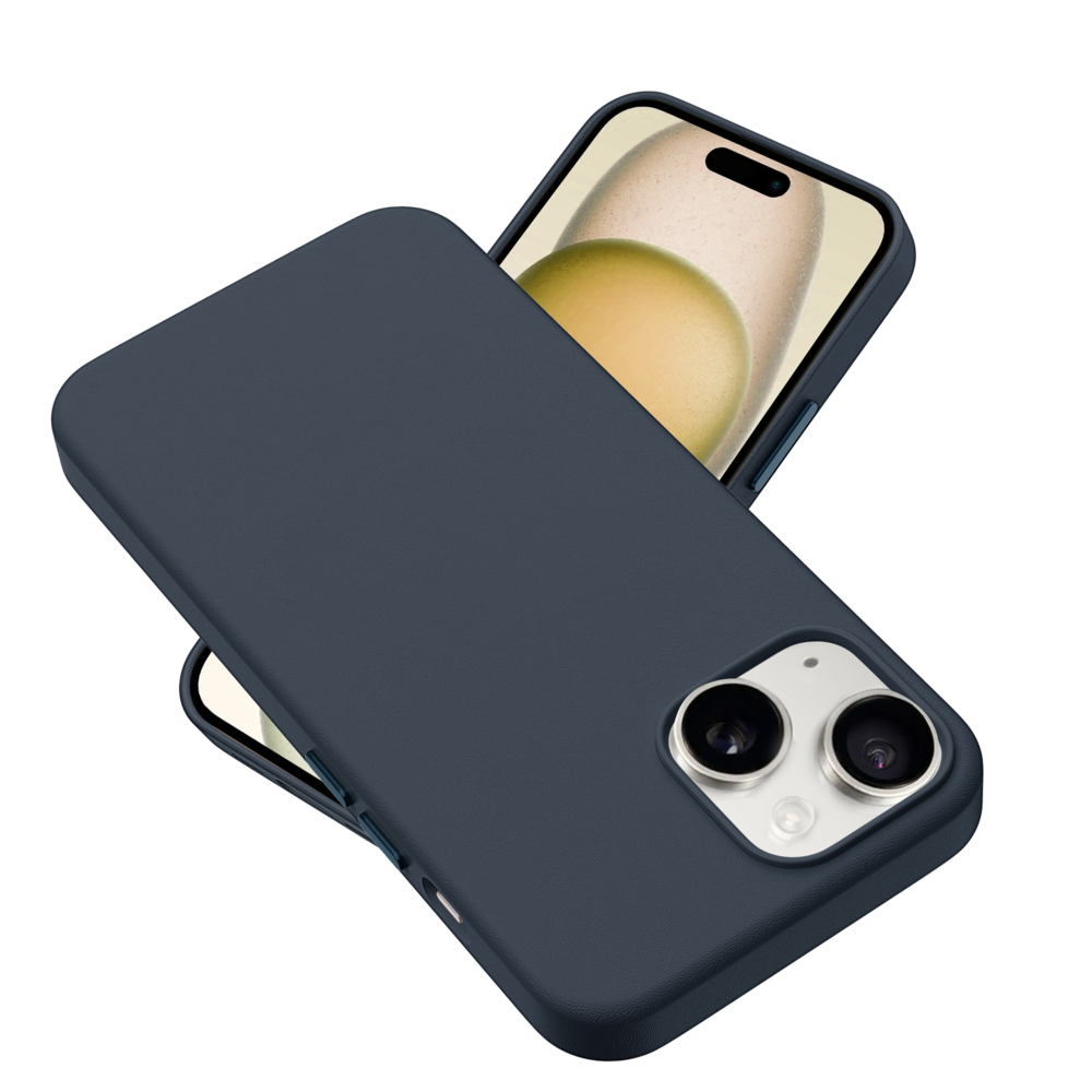 Coverzs Coverzs iPhone 14 Luxus Leder MagSafe Hülle (Dunkelblau) Coverzs Coverzs iPhone 14 Luxus Leder MagSafe Hülle (Dunkelblau)