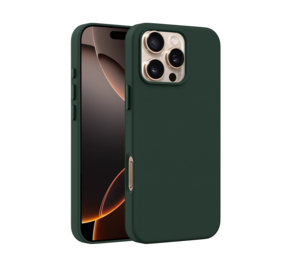 Coverzs iPhone 14 Pro Luxus Leder MagSafe Hülle (Dunkelgrün)