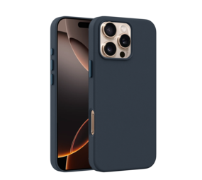 Coverzs iPhone 14 Pro Luxus Leder MagSafe Hülle (Dunkelblau)