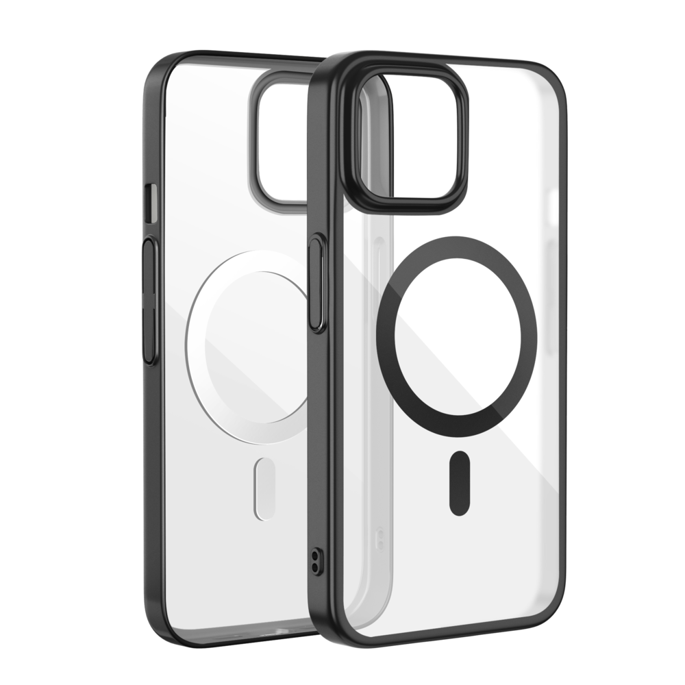 Coverzs Coverzs iPhone 15 klare MagSafe Hardcase (Schwarz) Coverzs Coverzs iPhone 15 klare MagSafe Hardcase (Schwarz)