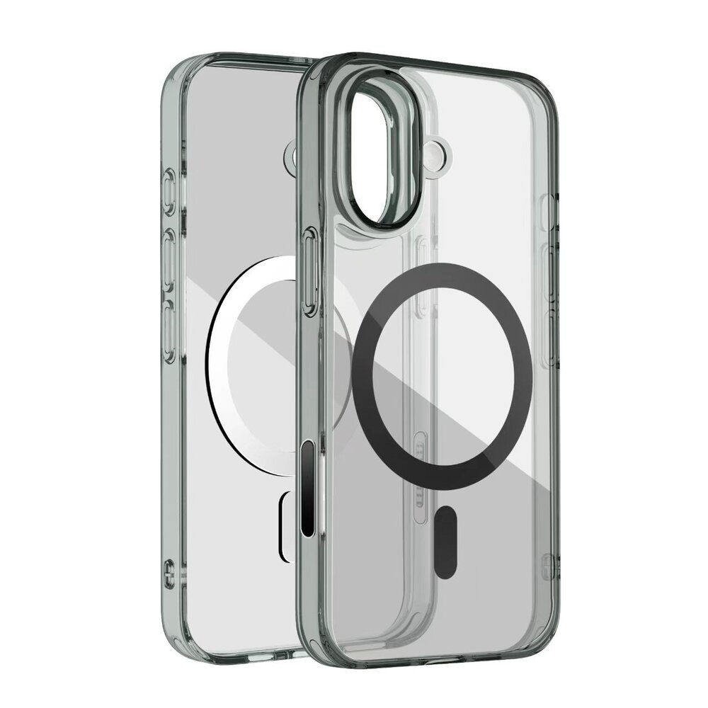 Coverzs Coverzs iPhone 16 matte MagSafe Hülle (Transparent/Schwarz)