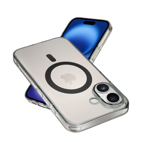Coverzs Coverzs iPhone 16 matte MagSafe Hülle (Transparent/Schwarz)