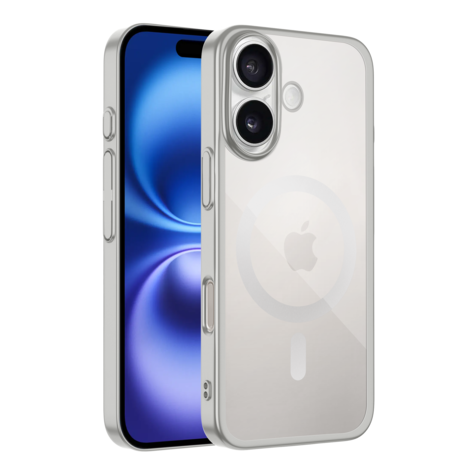 Coverzs Coverzs iPhone 16 klare MagSafe Hardcase (Silber) Coverzs Coverzs iPhone 16 klare MagSafe Hardcase (Silber)