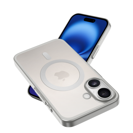 Coverzs Coverzs iPhone 16 Plus klare MagSafe Hardcase (Silber) Coverzs Coverzs iPhone 16 Plus klare MagSafe Hardcase (Silber)