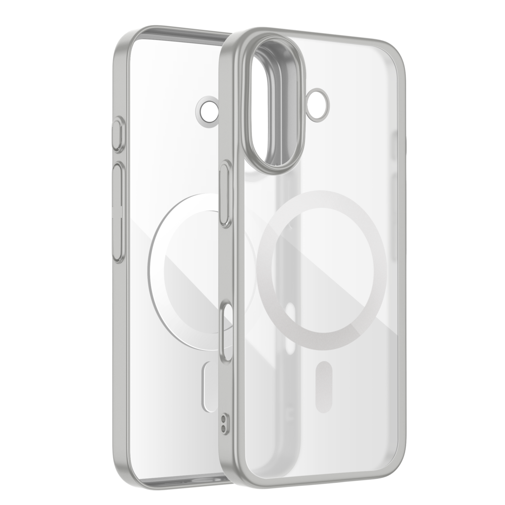 Coverzs Coverzs iPhone 16 Plus klare MagSafe Hardcase (Silber) Coverzs Coverzs iPhone 16 Plus klare MagSafe Hardcase (Silber)