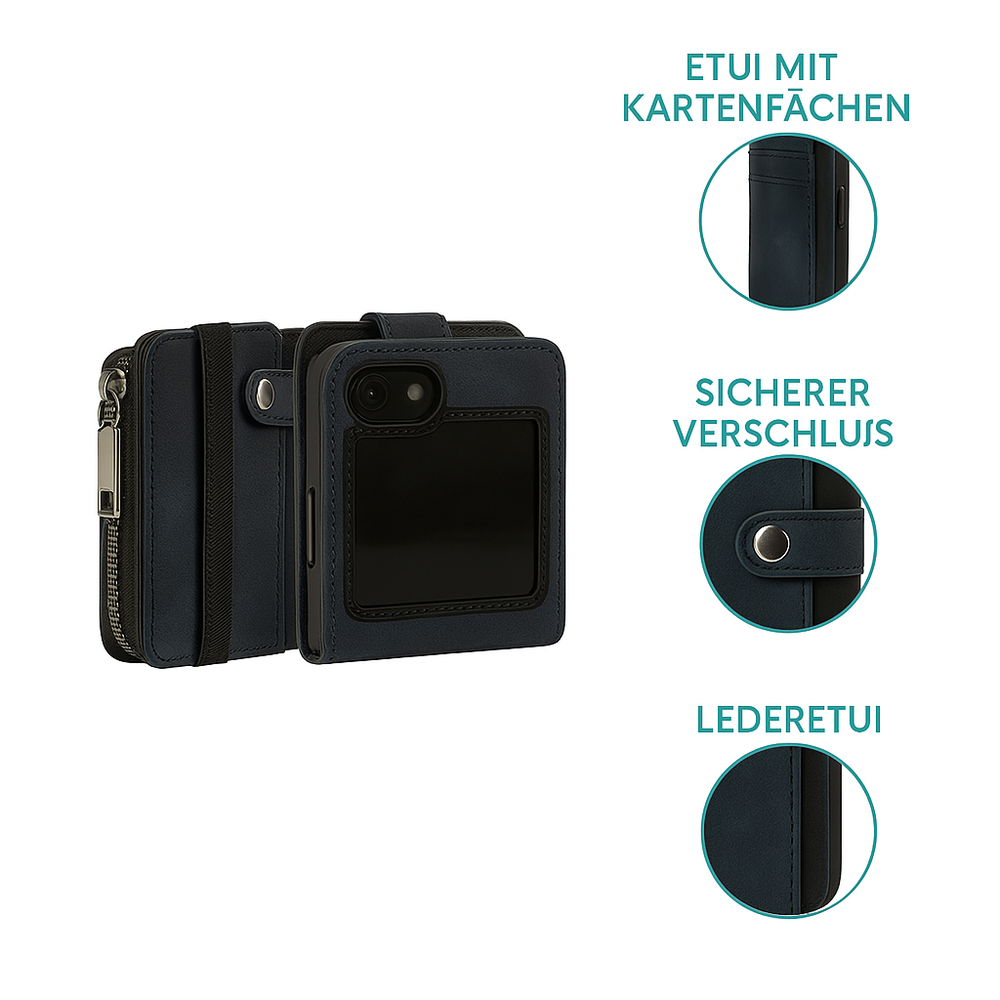 ShieldCase® ShieldCase Samsung Galaxy Z Flip 6 Leder Case Abnehmbare Wallet (Schwarz) ShieldCase® ShieldCase Samsung Galaxy Z Flip 6 Leder Case Abnehmbare Wallet (Schwarz)