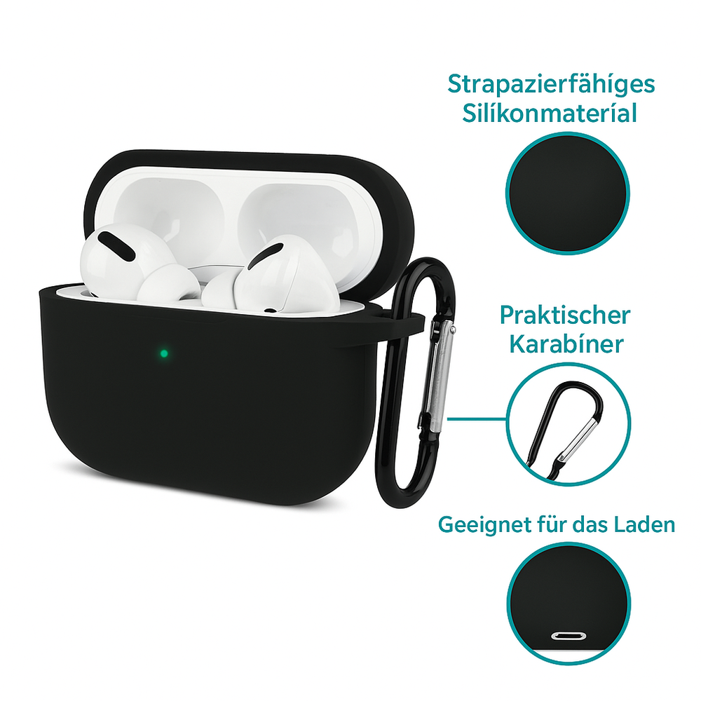 ShieldCase® Shieldcase Airpods Pro Silikonhülle (Schwarz) ShieldCase® Shieldcase Airpods Pro Silikonhülle (Schwarz)