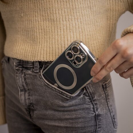 Coverzs Coverzs iPhone 14 Pro Max Hardcase mit Kameracover (Silber)