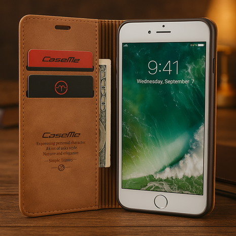 ShieldCase® CaseMe Luxus Book Case iPhone SE 2020 (Braun) ShieldCase® CaseMe Luxus Book Case iPhone SE 2020 (Braun)