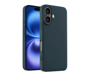 ShieldCase® iPhone 16 Plus Silikon MagSafe back cover (Dunkelblau)