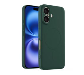 ShieldCase® iPhone 16 Plus Silikon MagSafe back cover (Dunkelgrün)