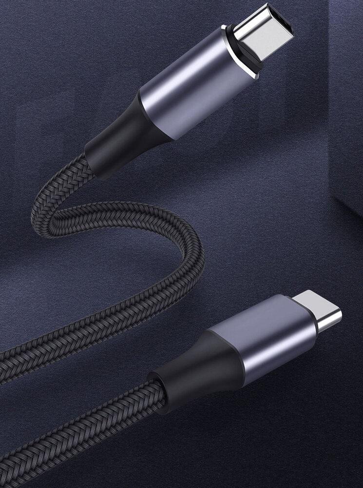 Coverzs Coverzs 100W USB-C braided ladegerät - 0,5m (Schwarz) Coverzs Coverzs 100W USB-C braided ladegerät - 0,5m (Schwarz)