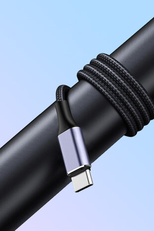 Coverzs Coverzs 100W USB-C braided ladegerät - 1m (Schwarz)